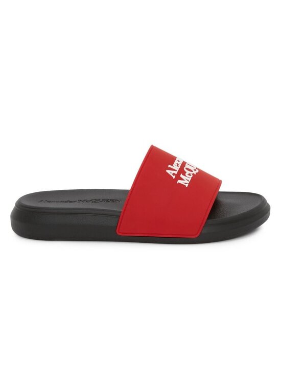 Alexander McQueen Men\'s Logo Pool Rubber Slide Sandals Red IT 43.5 M / US 10.5 main image 6